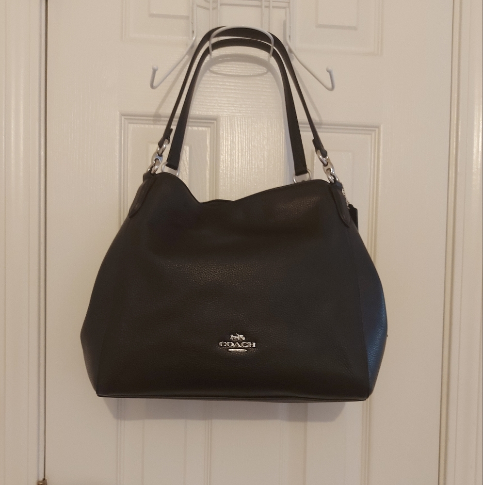 Coach Hallie Pebble Leather Shoulder Bag